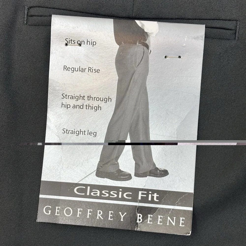 GEOFFREY BEENE Men's 38x32 Dark Grey  Dress Pants Trousers  Straight Leg